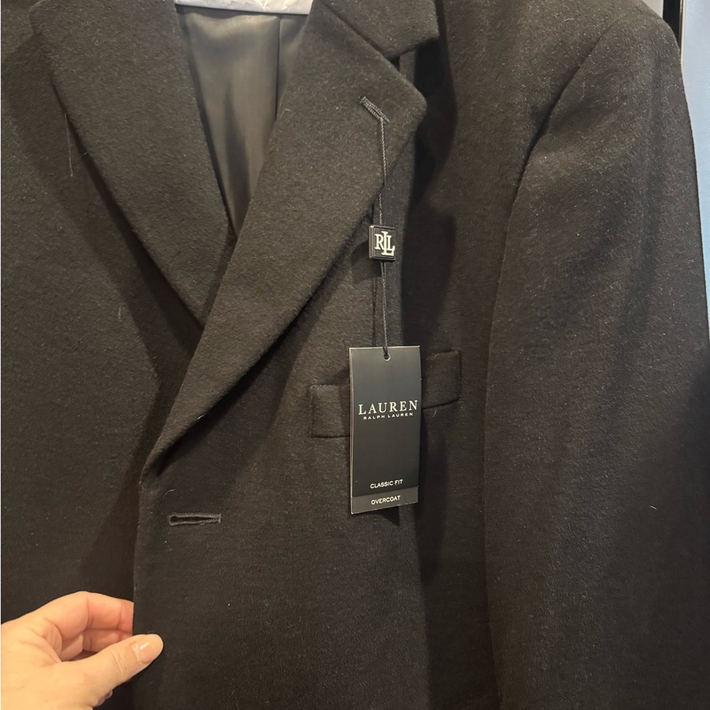 New with tags! Lauren Ralph Lauren Men's Charcoal Black Dress Coat 42 regular